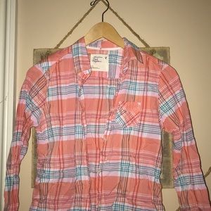 Pinky blue plaid shirt